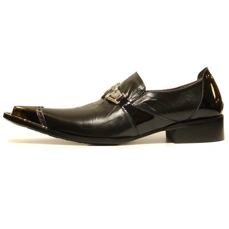New Men's Fiesso Black Patent Dress Shoes with Buckle FI 6729 New Men's Fiesso Black Patent Dress Shoes with Buckle FI 6729