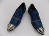 Men's Fiesso Blue Patent Snake Leather Pointed Toe Shoes FI6946