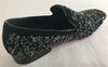 Men's Fiesso Black Suede Formal Entertainer Crystals Slip On Shoes FI 7258