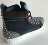 Encore Fiesso Men's Fashion High Top Sneakers with Spikes Grey FI 2348
