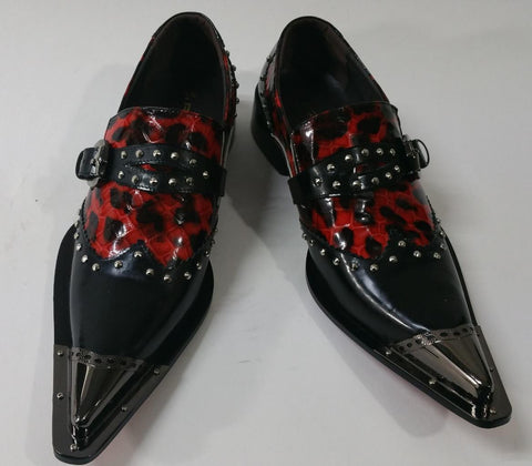 New Men's Fiesso Black Red Shoes FI 6933