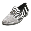 Men's Fiesso White Black Suede Zebra Design Slip On Cap Toe Dress Shoes FI 6945