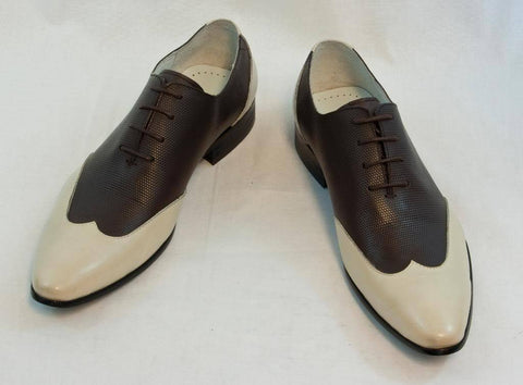 New Encore Dress Shoes by Fiesso Beige/Coffee FI 3046