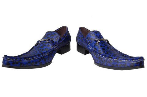New Fiesso Blue/Black Pony Hair Shoes FI 6649