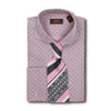 Steven Land Charcoal Cutaway Collar and French Cuffs Polka Dot Dress Shirt